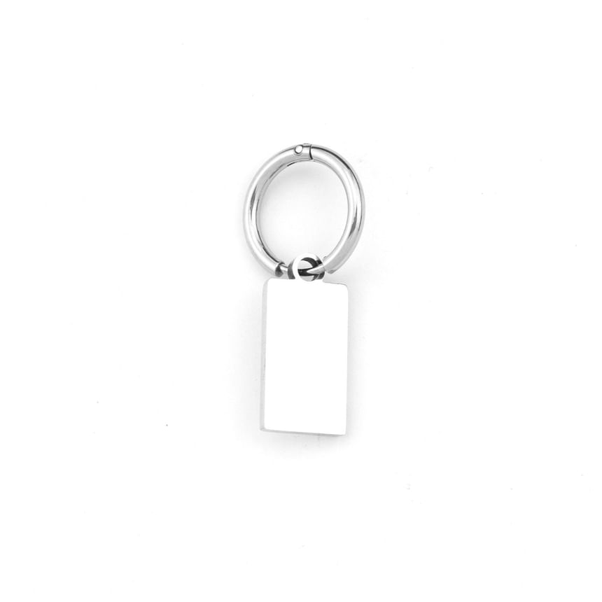 Tag Hoop Drop Earring / Clip On Earring