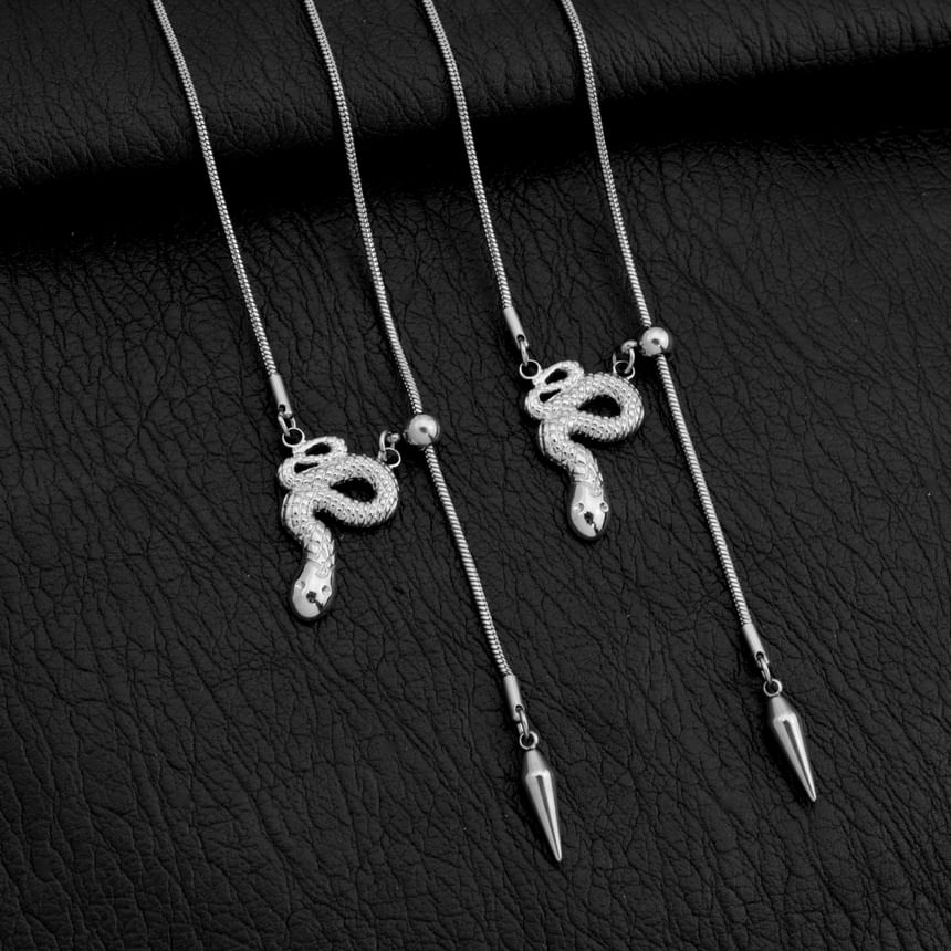 Serpent Lariat Necklace