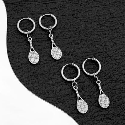 Racket Hoop Drop Earring / Clip On Earring