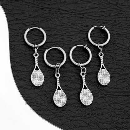 Racket Hoop Drop Earring / Clip On Earring