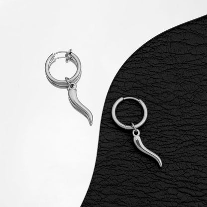 Chilli Hoop Drop Earring / Clip On Earring