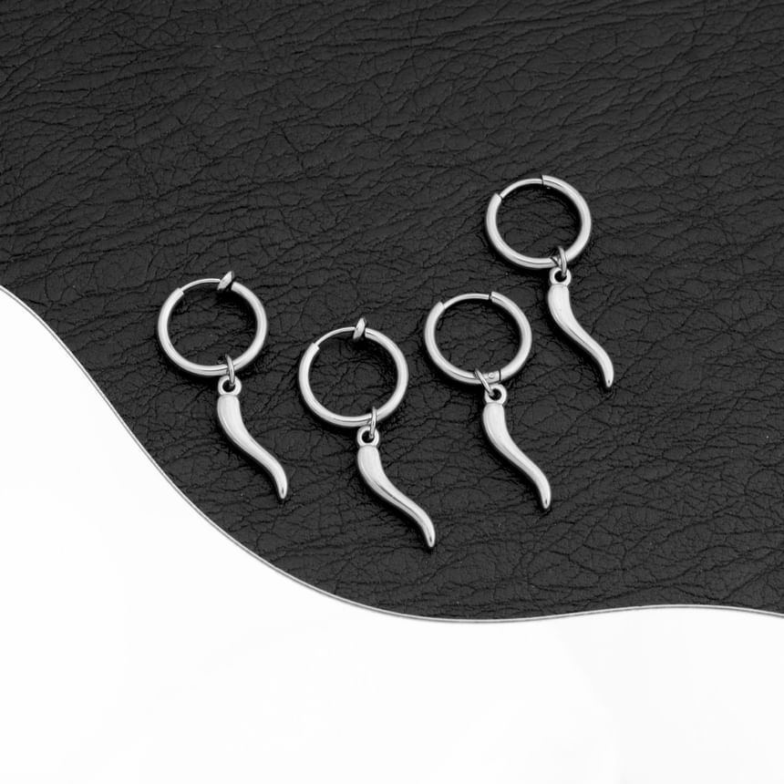 Chilli Hoop Drop Earring / Clip On Earring