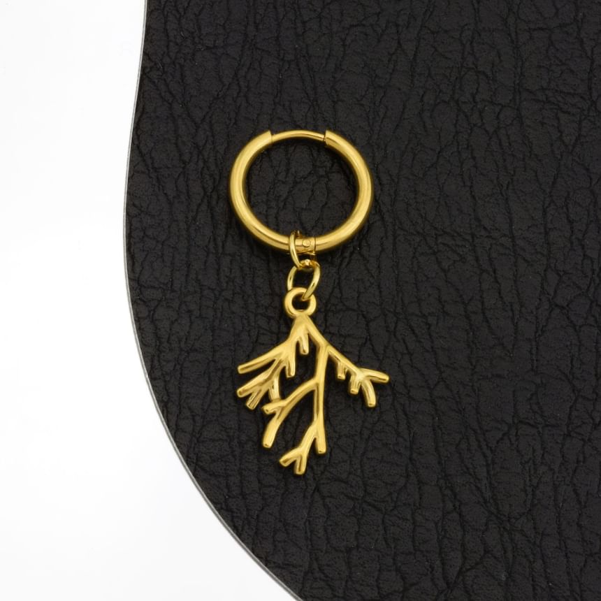 Branch Hoop Drop Earring / Clip On Earring