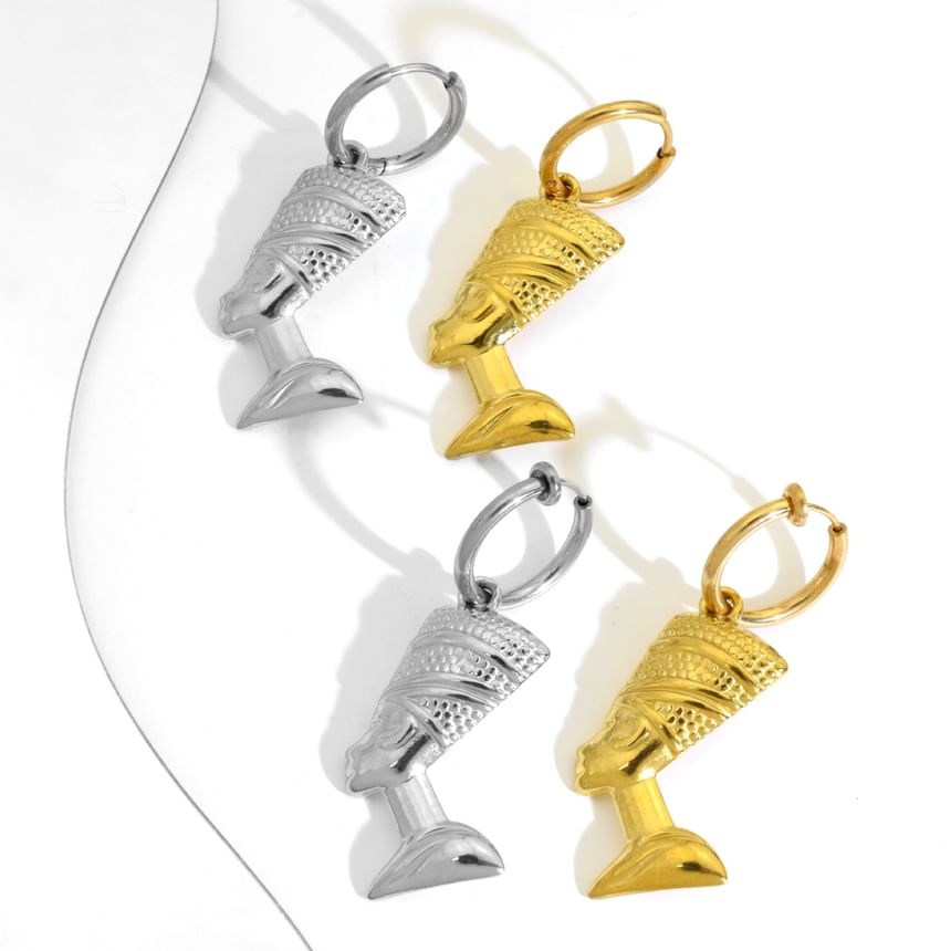 Nefertiti Hoop Drop Earring / Clip On Earring
