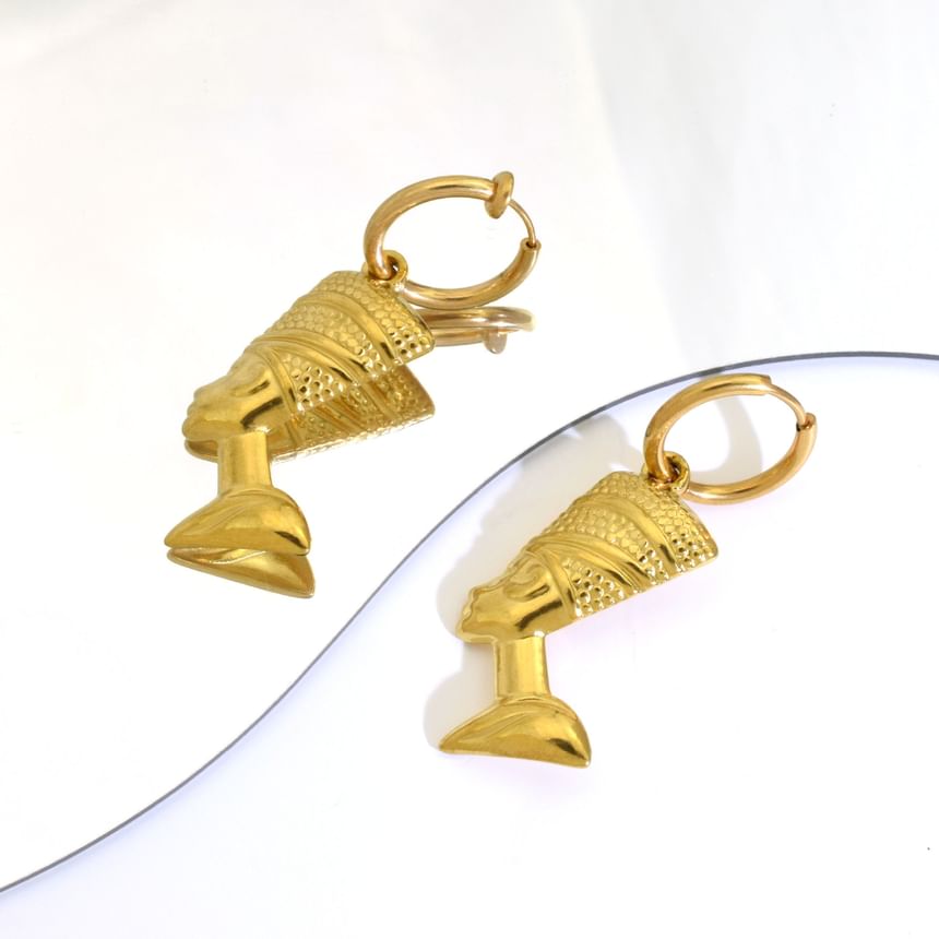 Nefertiti Hoop Drop Earring / Clip On Earring