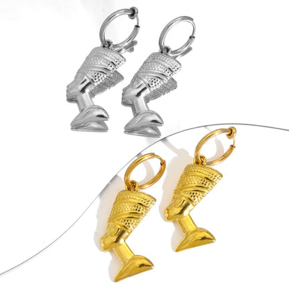 Nefertiti Hoop Drop Earring / Clip On Earring
