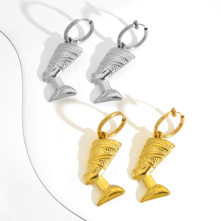 Nefertiti Hoop Drop Earring / Clip On Earring