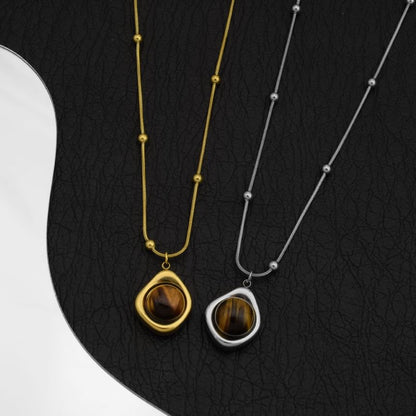 Bead Pendant Station Necklace