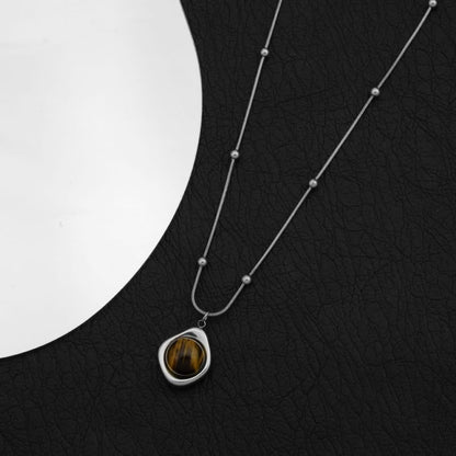 Bead Pendant Station Necklace