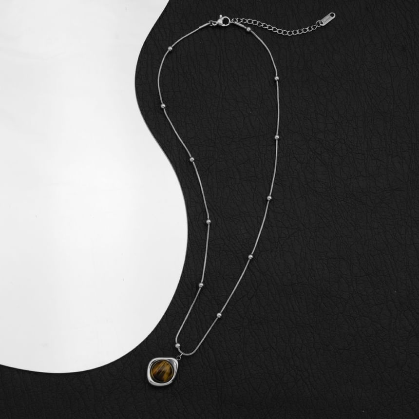 Bead Pendant Station Necklace