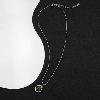 Bead Pendant Station Necklace