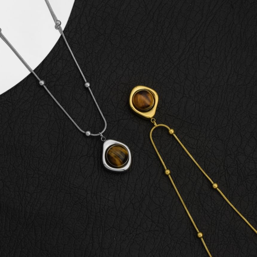 Bead Pendant Station Necklace