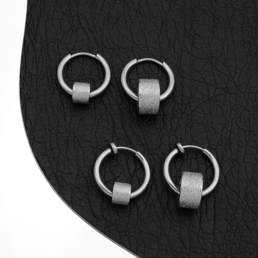 Textured Hoop Earring / Clip On Earring