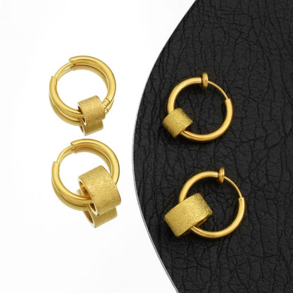 Textured Hoop Earring / Clip On Earring