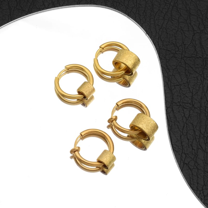 Textured Hoop Earring / Clip On Earring