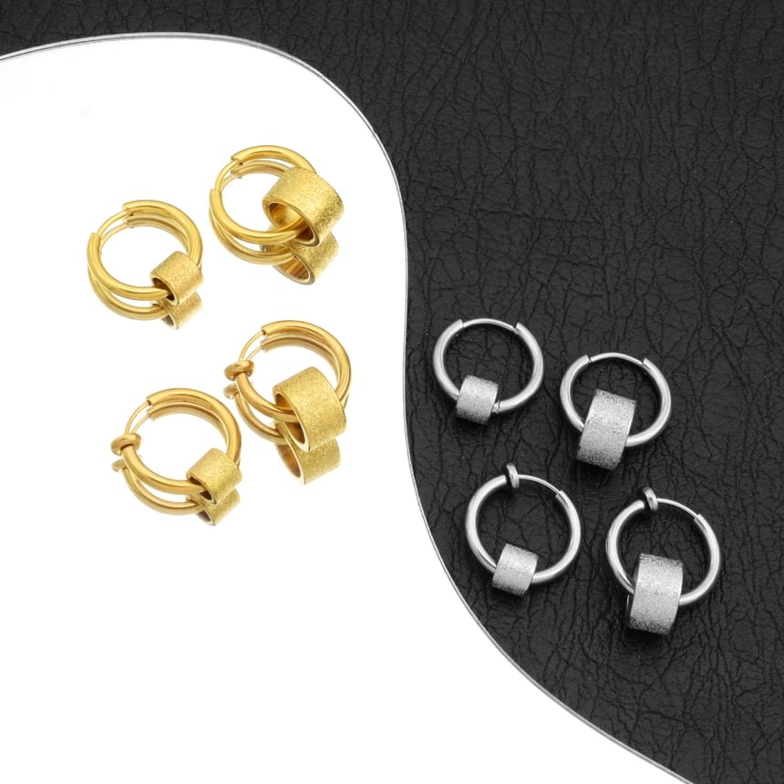 Textured Hoop Earring / Clip On Earring