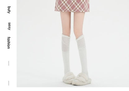 High Waist Plaid Pencil Skirt