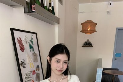 V-Neck Drop Shoulder Knit Sweater