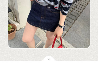 Crew Neck Striped Pullover with Long Sleeves