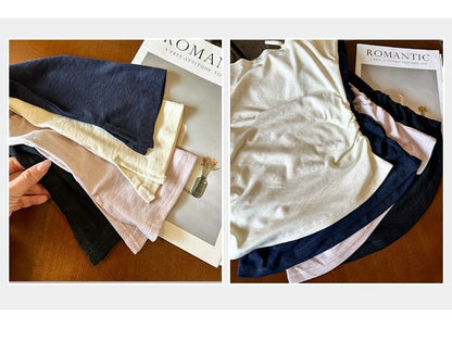 Asymmetric Cold-Shoulder Tee with Extended Sleeves