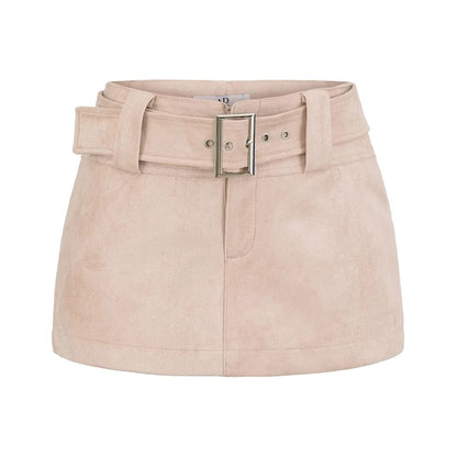 Belt Waist Mini Skirt