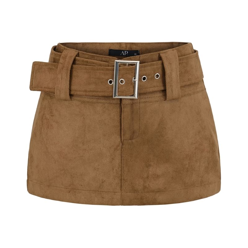 Belt Waist Mini Skirt