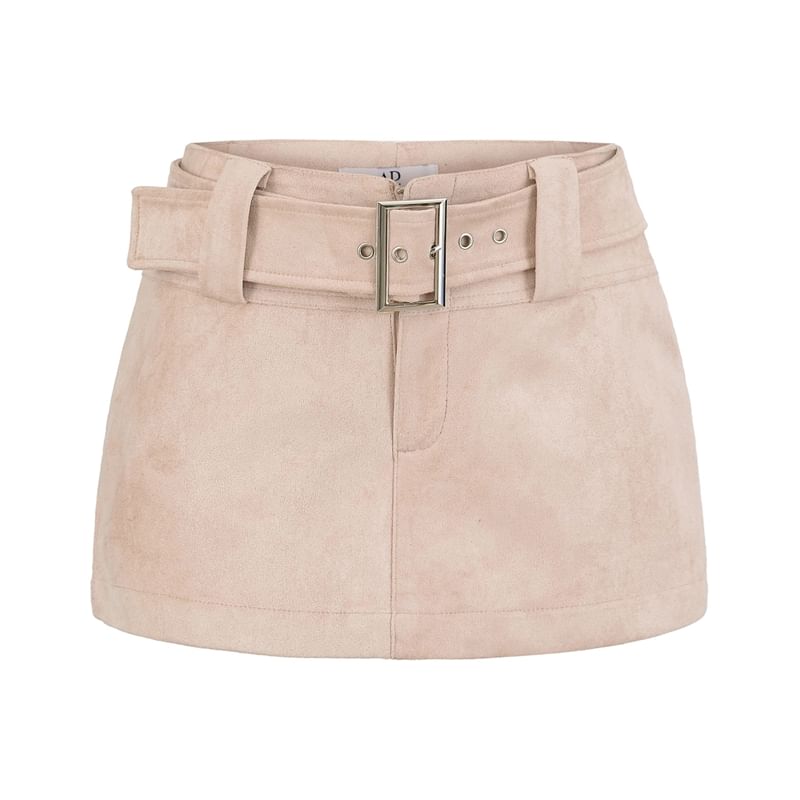 Belt Waist Mini Skirt