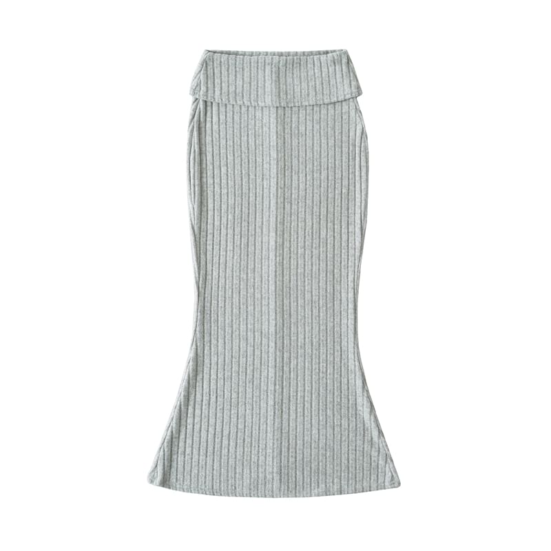High Rise Plain Maxi Fishtail Skirt