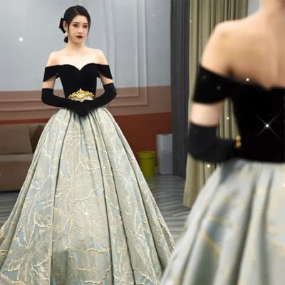 Jacquard Panel Ball Gown (Various Designs)