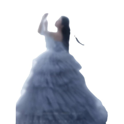 Strapless Plain Tiered Ruffle A-Line Evening Gown