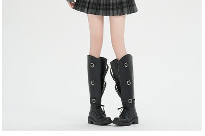 Pleated Mini A-Line Skirt - High Waist