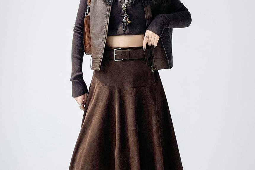 Asymmetrical High Waist A-Line Skirt