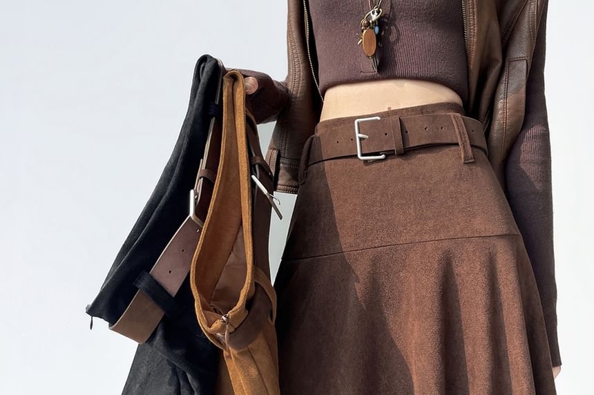 Asymmetrical High Waist A-Line Skirt