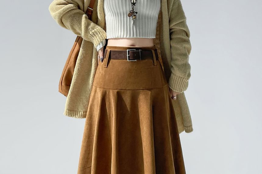 Asymmetrical High Waist A-Line Skirt