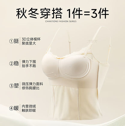 Lace Trim Padded Slim Fit Cami