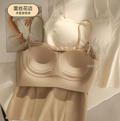 Lace Trim Padded Slim Fit Cami