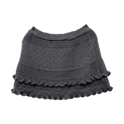 Ruffled-Trim Layered Mini Skirt - High Waist