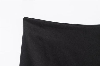 Lace Trim Midi A-Line Skirt - High Waist