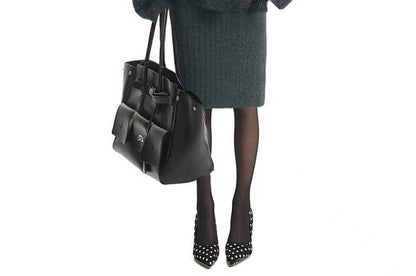 V-Neck Cable Knit Sweater & Ribbed Midi Pencil Skirt Set