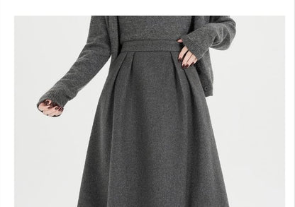 High Waist Midi A-Line Skirt