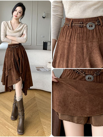 High Waist Tiered Maxi A-Line Skirt