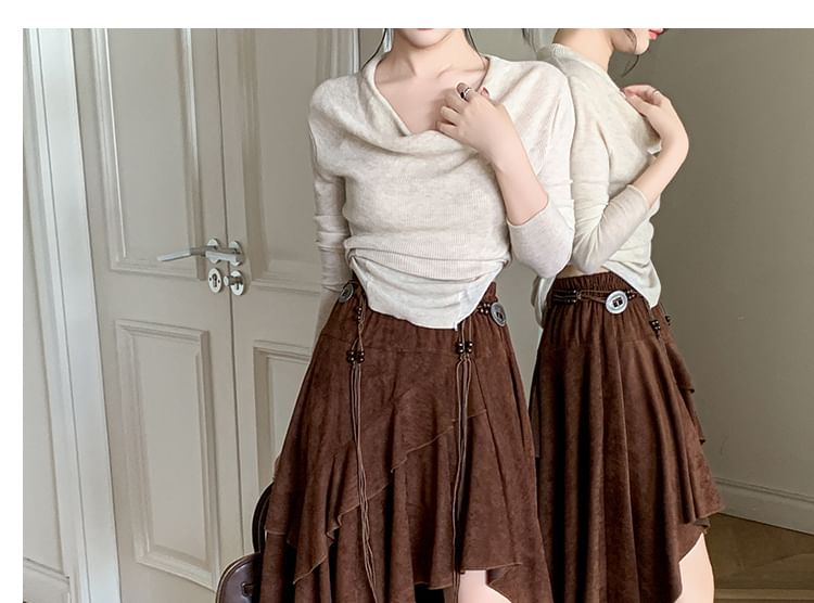 High Waist Tiered Maxi A-Line Skirt