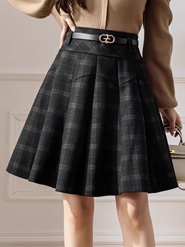 High Waist A-Line Skirt