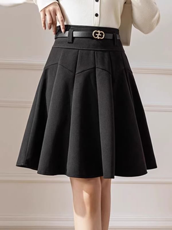 High Waist A-Line Skirt