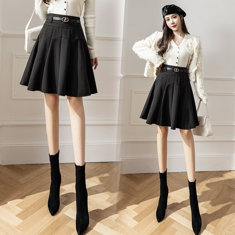 High Waist A-Line Skirt