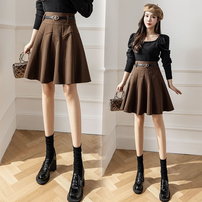 High Waist A-Line Skirt
