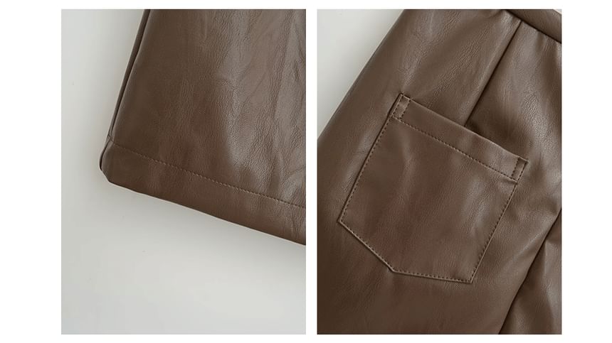 High Waist Faux Leather Mini Pencil Skirt