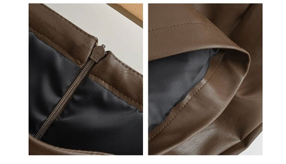 High Waist Faux Leather Mini Pencil Skirt