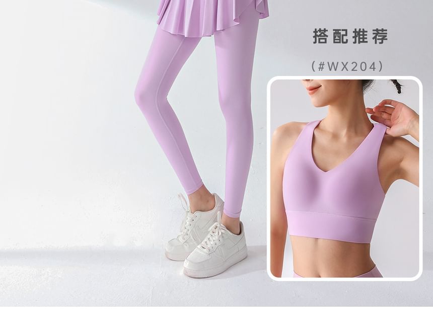 High Rise Skirt Overlay Yoga Leggings