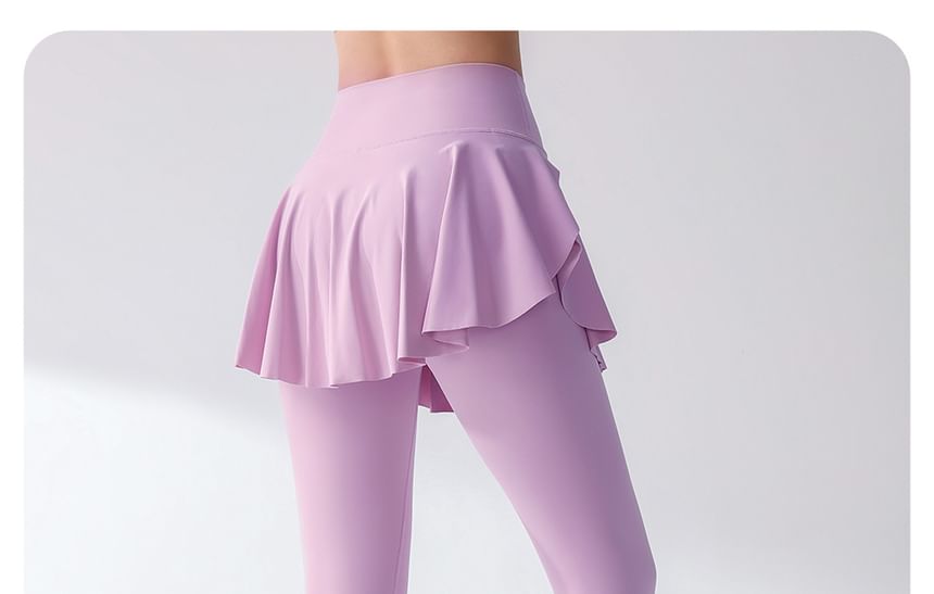 High Rise Skirt Overlay Yoga Leggings